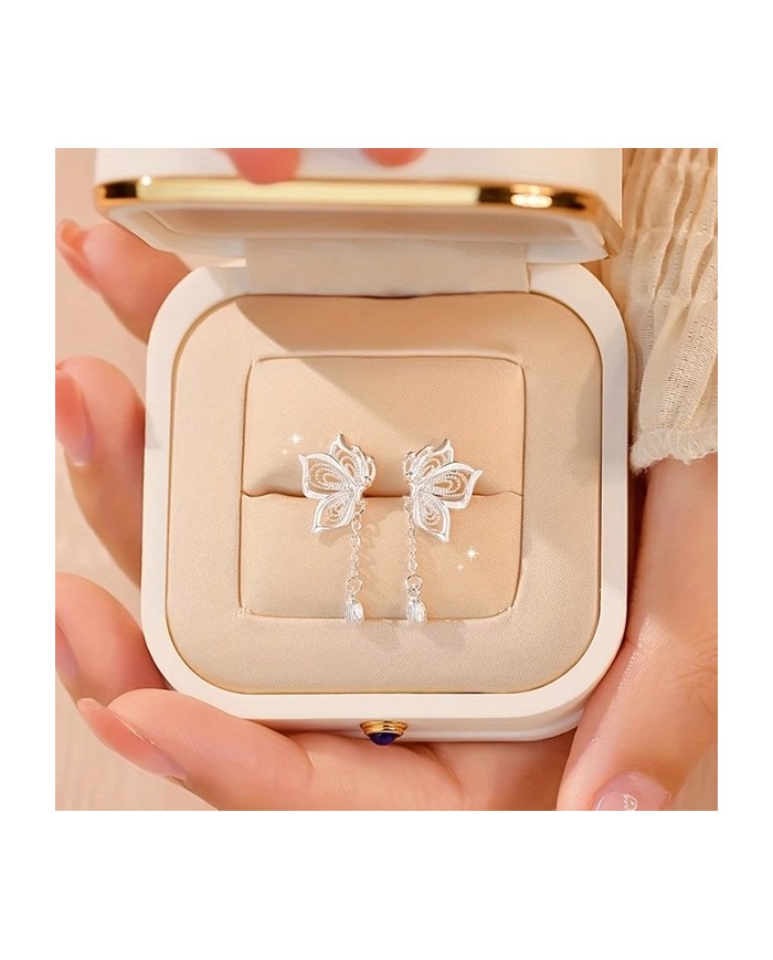 Boucles d'Oreilles Papillons (Tige en Argent 925)