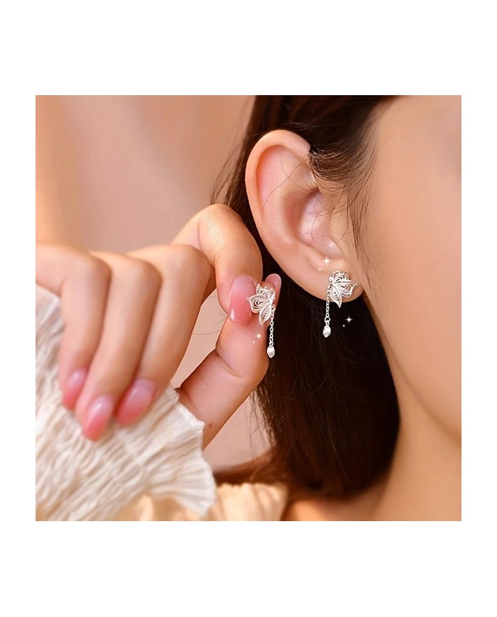Boucles d'Oreilles Papillons (Tige en Argent 925)