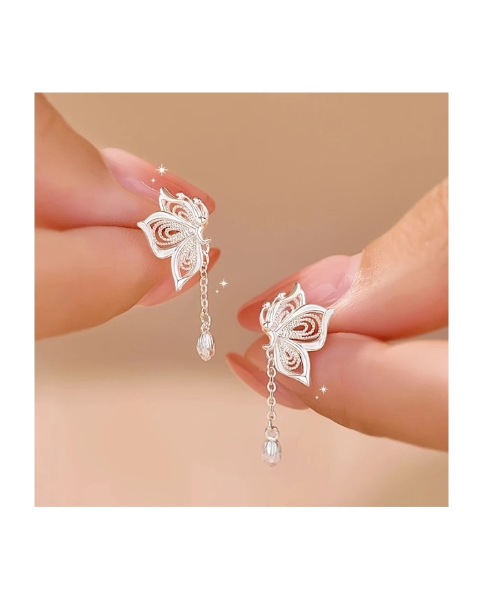 Boucles d'Oreilles Papillons (Tige en Argent 925)
