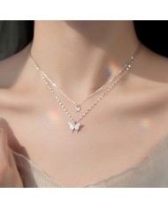 Collier Double Chaîne Papillons