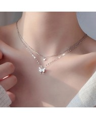 Collier Double Chaîne Papillons