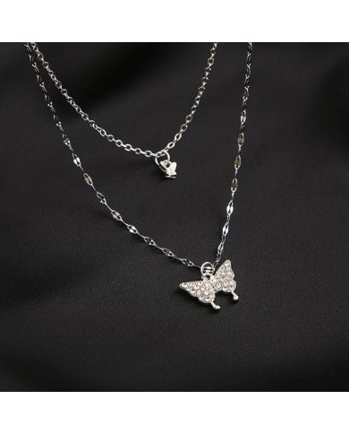 Collier Double Chaîne Papillons