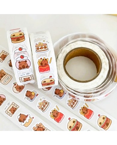 Rouleau de 500 Autocollants Capybara