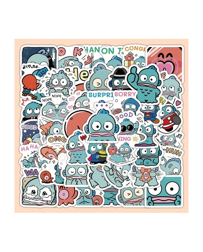 6 Planches d'Autocollants Hangyodon (60pcs)