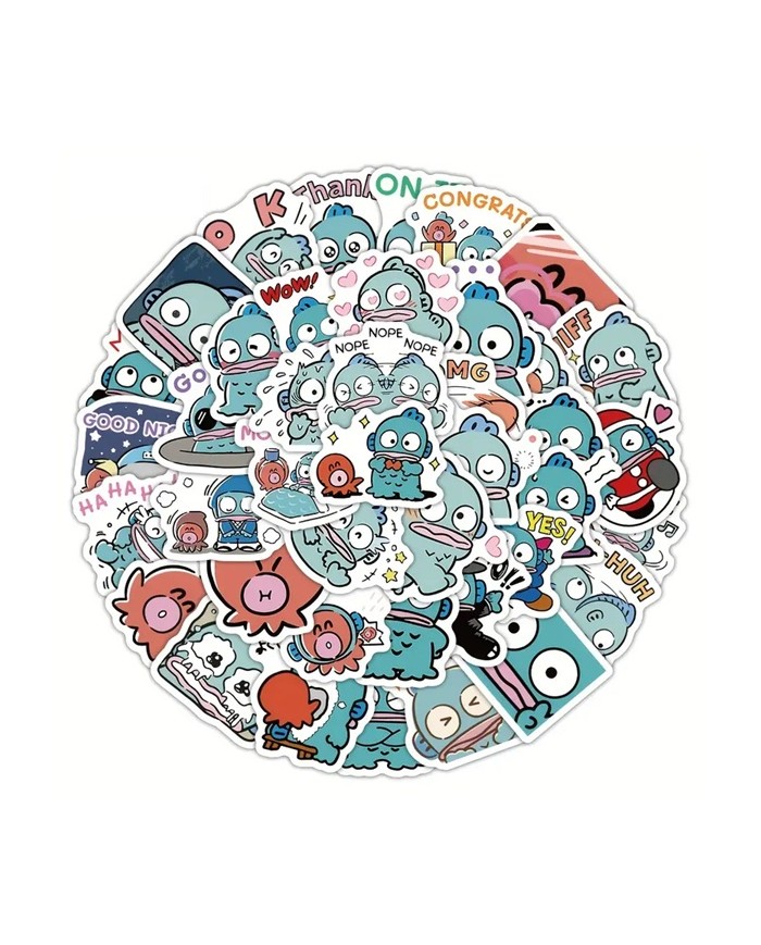 6 Planches d'Autocollants Hangyodon (60pcs)