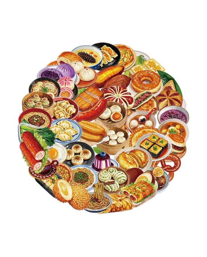 Autocollants Petit-Dej Asiatique (50pcs)