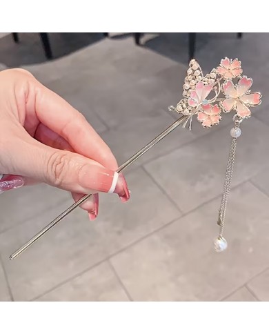 Broche à Chignon Papillon & Sakura