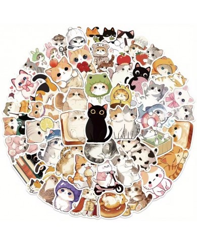 Autocollants Kawaii Cats (50pcs)