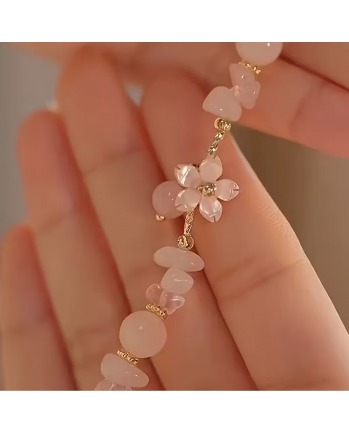 Bracelet Sakura & Quartz Rose