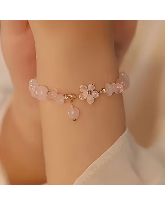 Bracelet Sakura & Quartz Rose