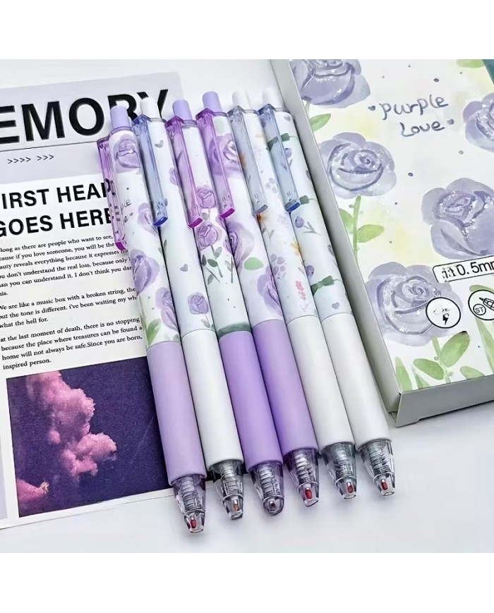 Stylo Fleurs Violettes