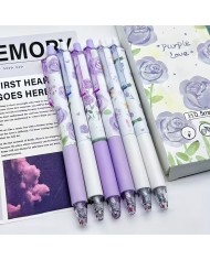 Stylo Fleurs Violettes