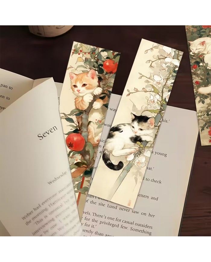 Marque-page Chat & Fleur