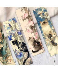 Marque-page Chat & Fleur