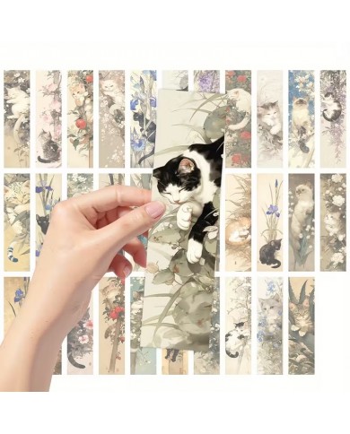 Marque-page Chat & Fleur