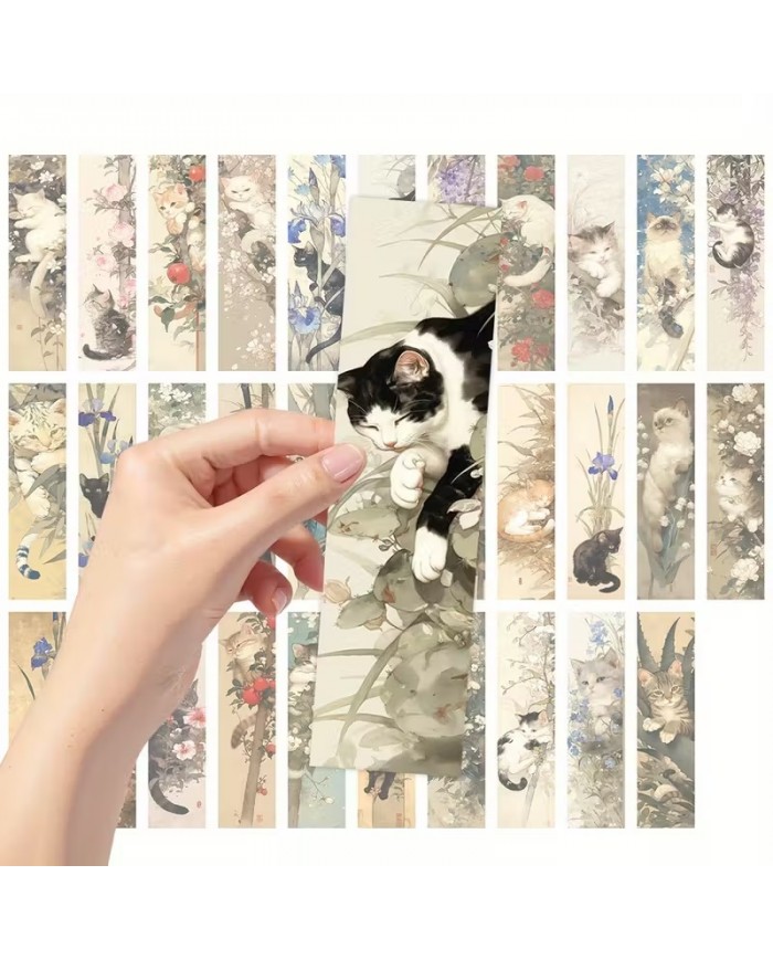 Marque-page Chat & Fleur