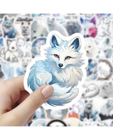 Planches d'Autocollants Renards Arctiques (60pcs)