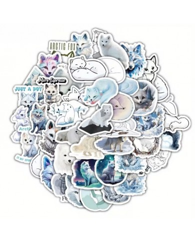Planches d'Autocollants Renards Arctiques (60pcs)
