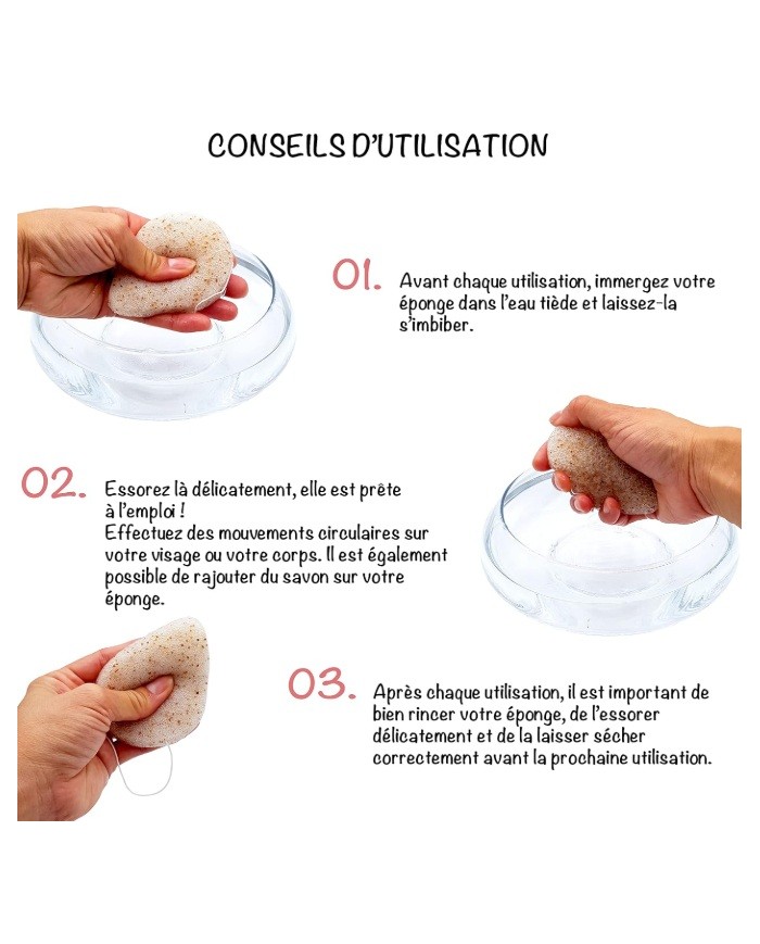 Éponge Konjac Cœur