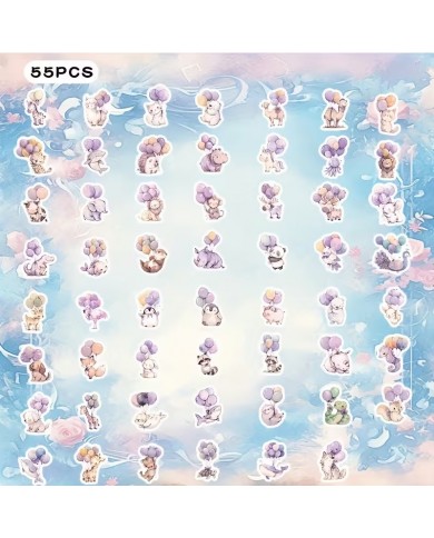Planches d'Autocollants Animaux & Ballons (55pcs)