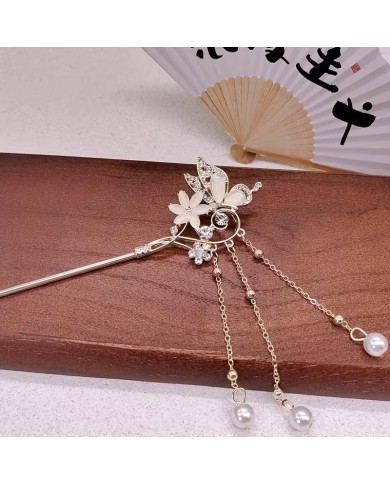 Broche à Chignon Papillon & Perle