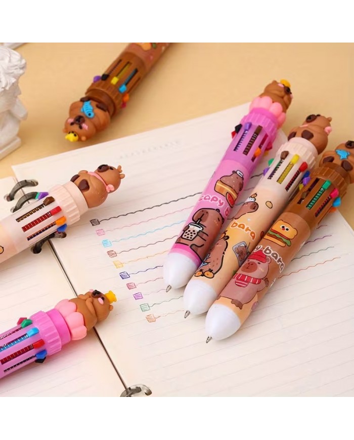 Stylo 10 Couleurs Capybara