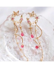 Boucles d'Oreilles Papillons & Perles
