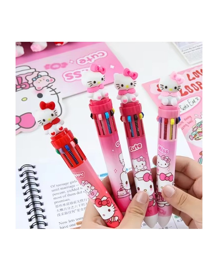 Stylo 10 Couleurs Hello Kitty