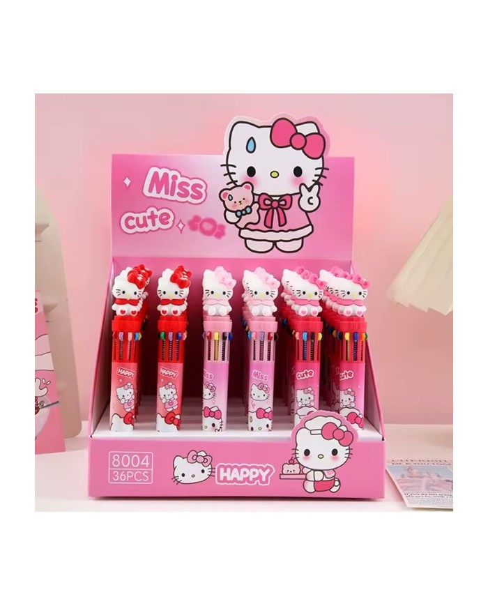 Stylo 10 Couleurs Hello Kitty