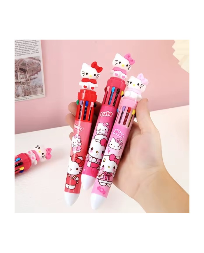 Stylo 10 Couleurs Hello Kitty