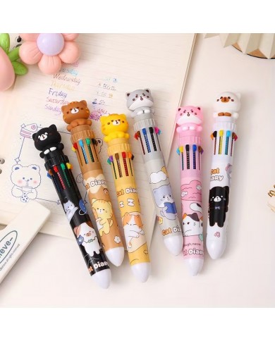 Stylo 10 Couleurs Chat