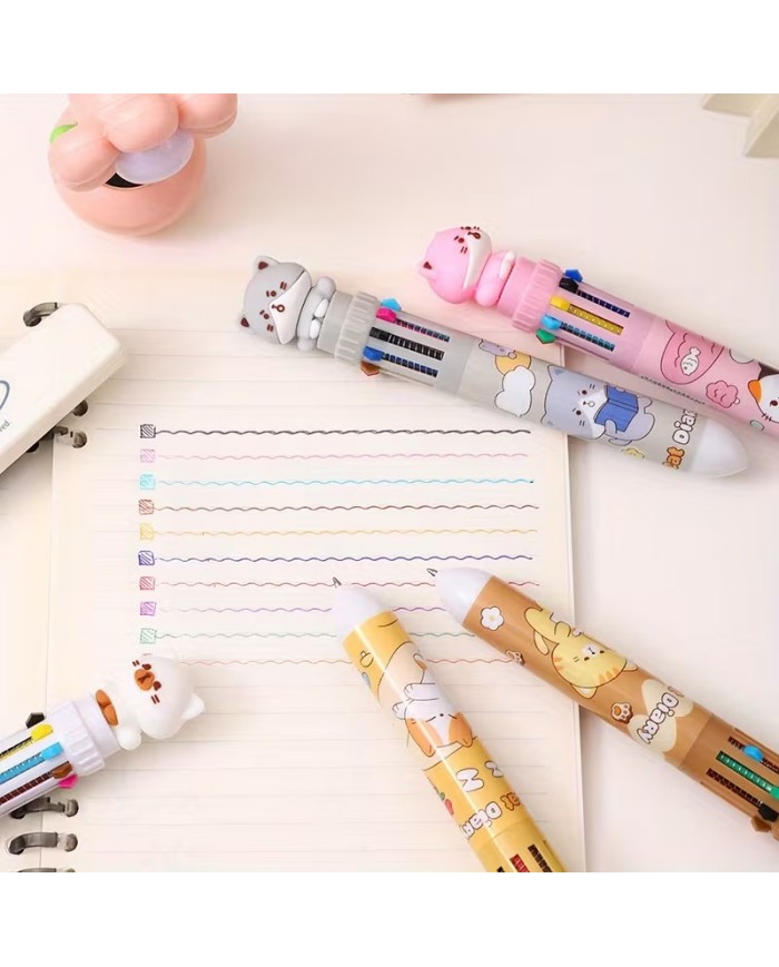 Stylo 10 Couleurs Chat