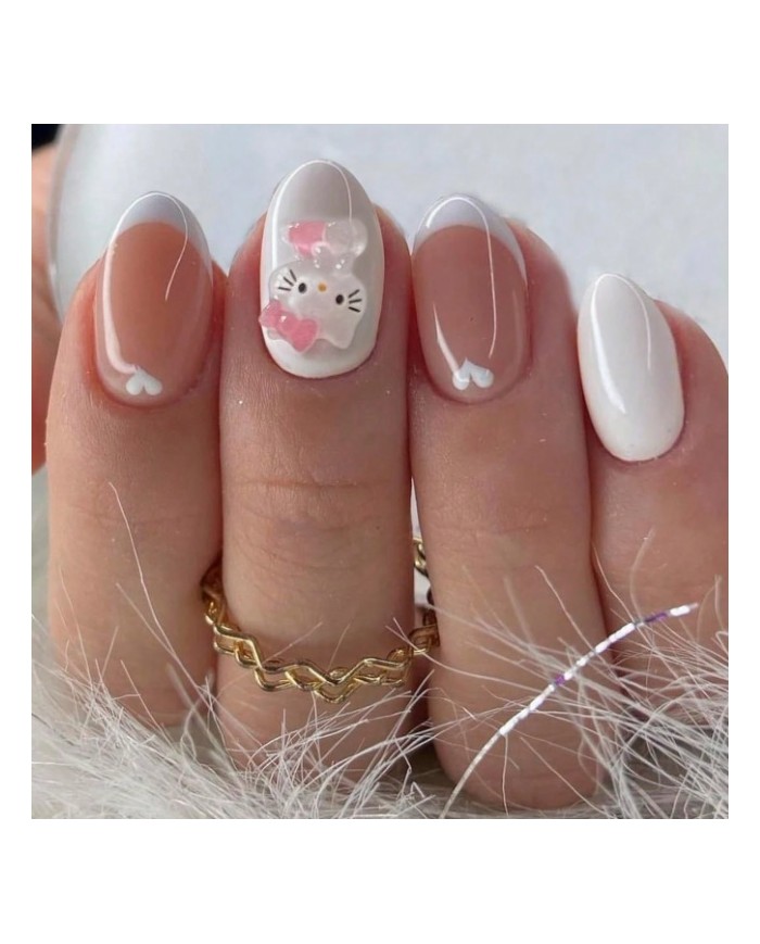 Faux ongles Hello Kitty (Press-on nails) – 24 pièces