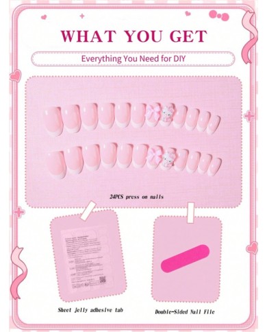 Faux ongles Hello Kitty (Press-on nails) – 24 pièces