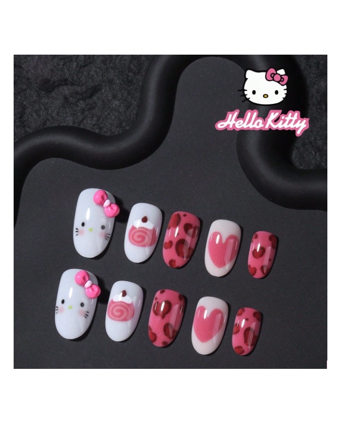 Faux ongles Hello Kitty (Press-on nails) – 24 pièces
