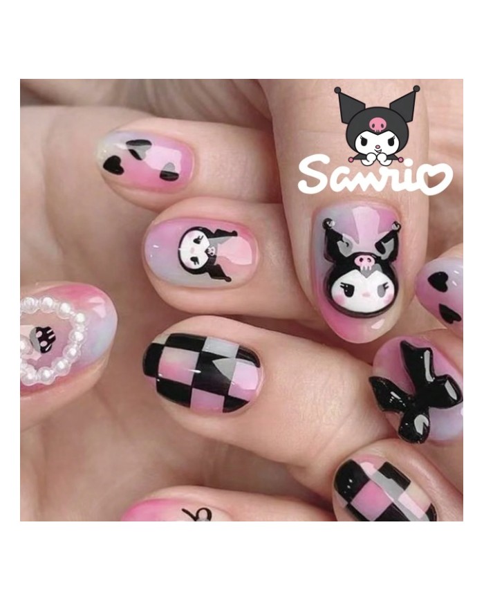 Faux ongles Kuromi (Press-on nails) – 24 pièces