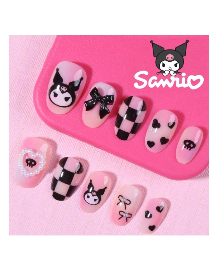 Faux ongles Kuromi (Press-on nails) – 24 pièces