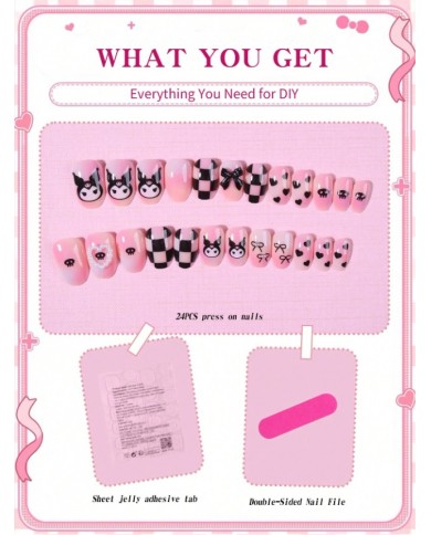 Faux ongles Kuromi (Press-on nails) – 24 pièces