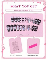 Faux ongles Kuromi (Press-on nails) – 24 pièces