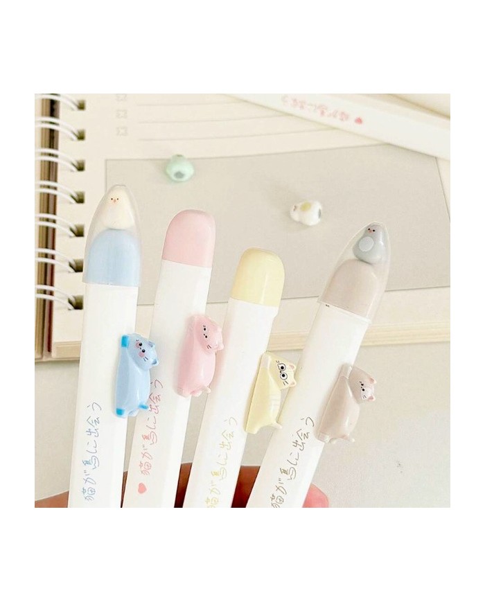 Stylo Aimanté Chat & Oiseau