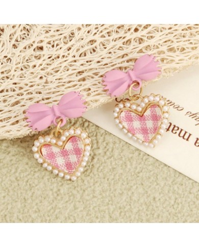 Boucles d'Oreilles Cœur Vichy