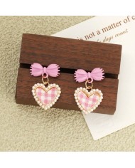 Boucles d'Oreilles Cœur Vichy