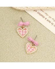 Boucles d'Oreilles Cœur Vichy