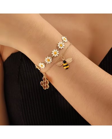 Bracelet Abeille & Fleur