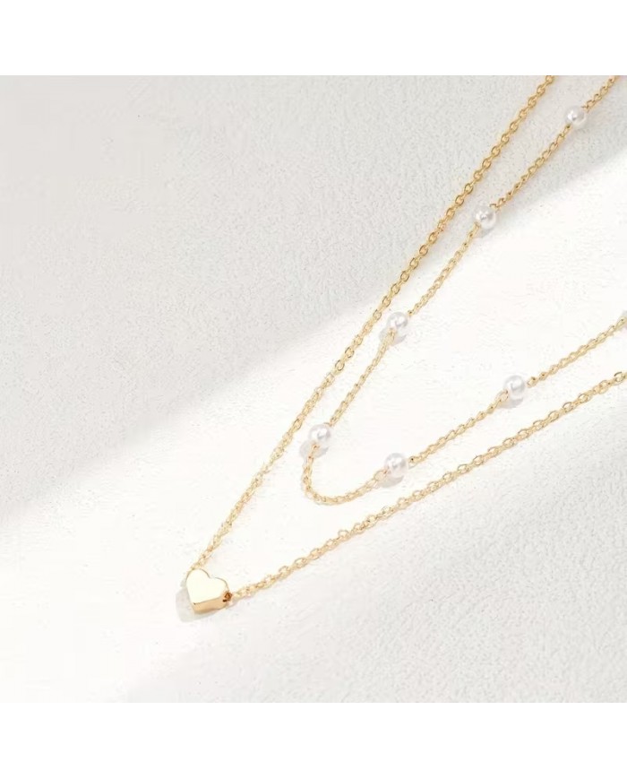Duo de Colliers Cœur & Perles