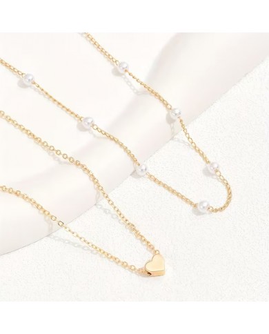 Duo de Colliers Cœur & Perles
