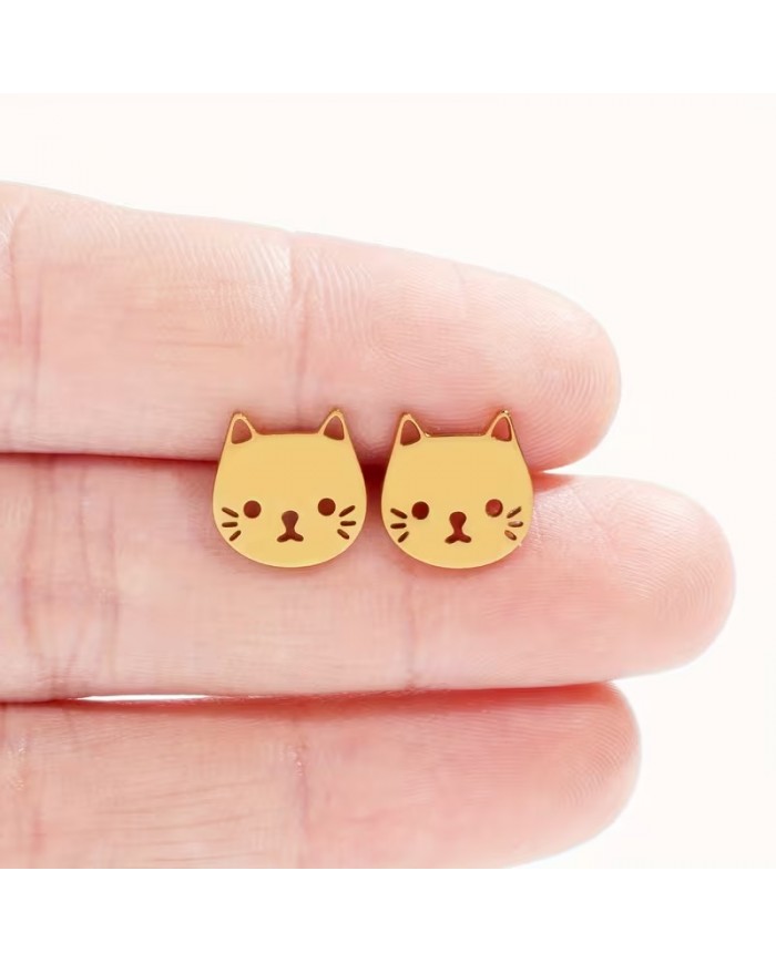 Boucles d'Oreilles Puces Chat