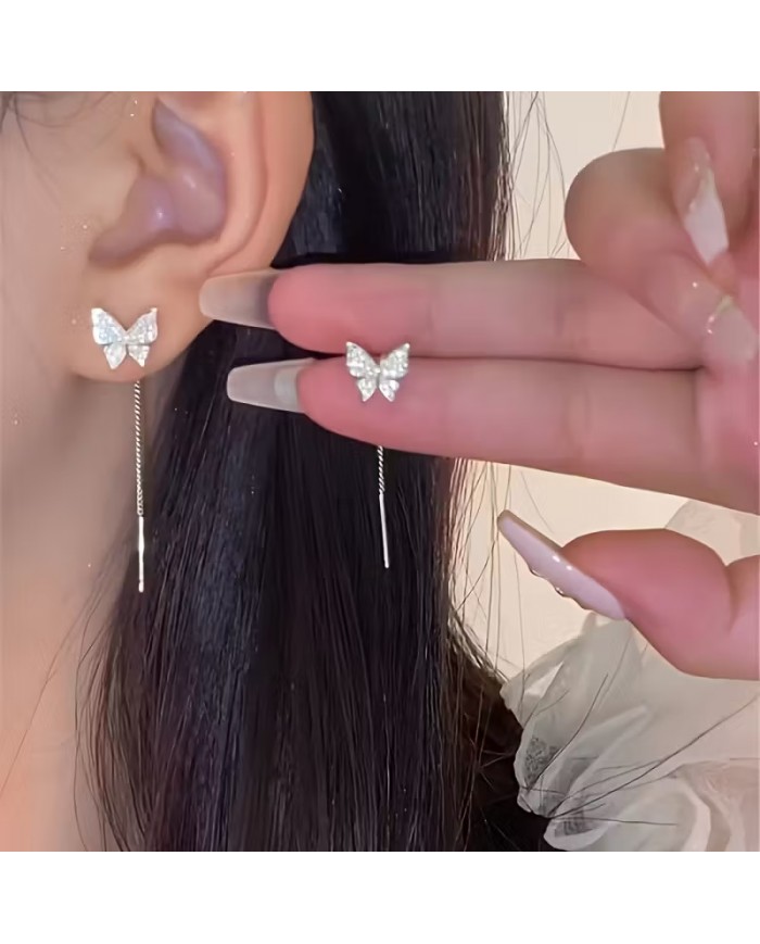 Boucles d'Oreilles Pendantes Papillons