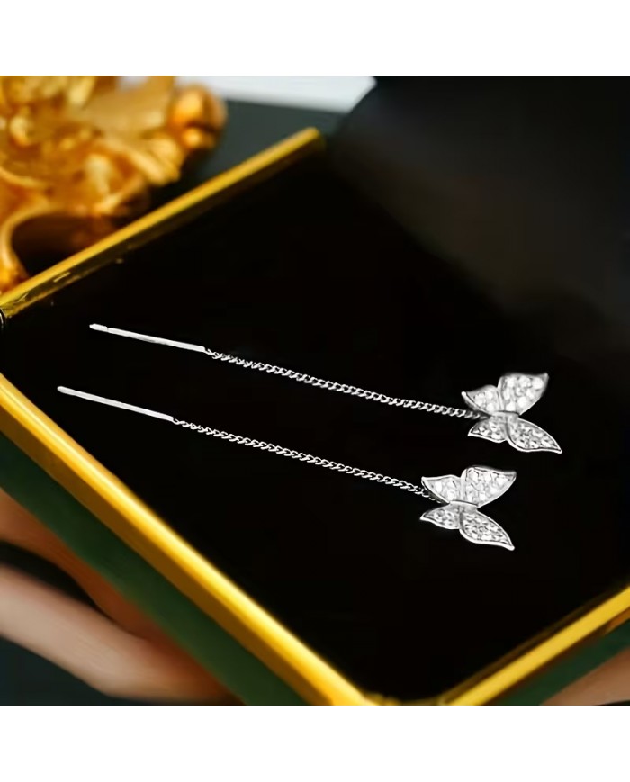 Boucles d'Oreilles Pendantes Papillons