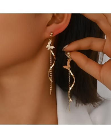 Boucles d'Oreilles Spirales Papillons